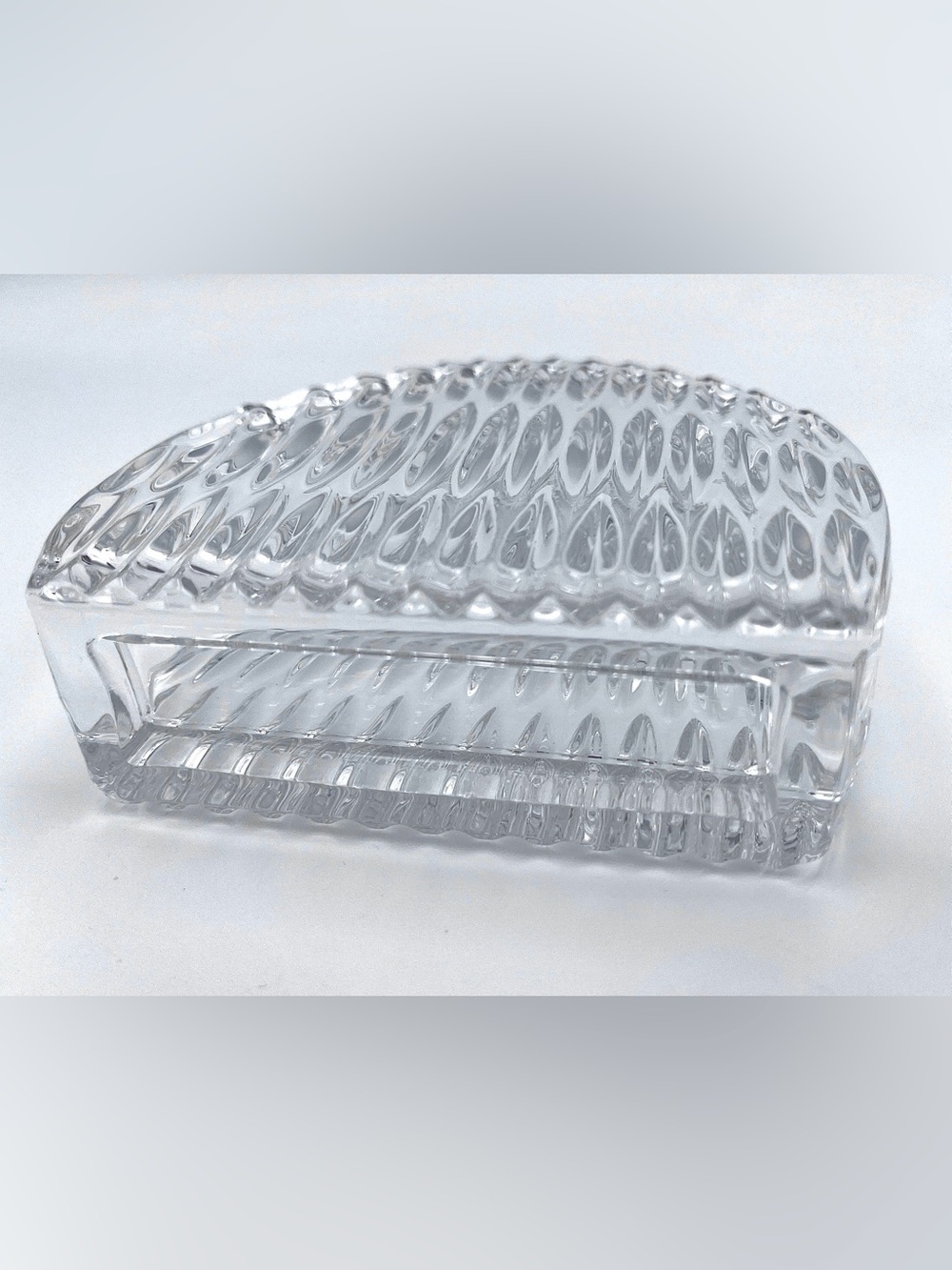 VTG Princess House Royal Highlights #831 Crystal Napkin Holder w 8 Napkin Rings - Picture 6 of 14